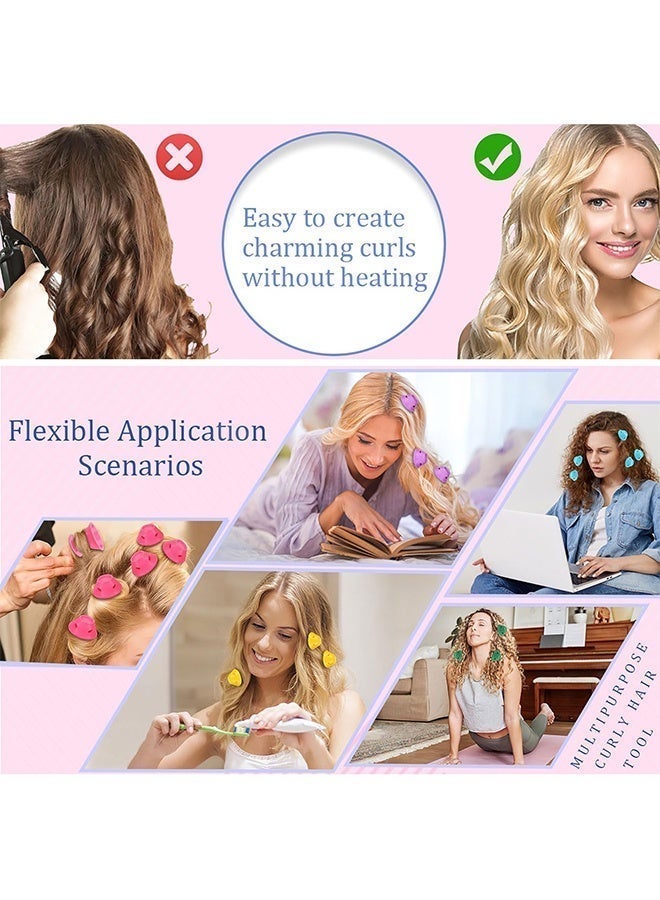 20PCS Pink Large Heatless Hair Curlers, Silicone Mushroom Bell Rolls Overnight Sleepy Curls No Heat DIY Wave Hairstyle Tool for Travel Home - Image 5