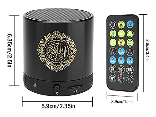 Hitopin Portable Quran Speaker with Remote Control - MP3 Player, 18 Reciters & 15 Translations (Black) - Image 2