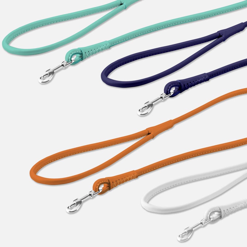 CollarDirect Rolled Leather Dog Leash 4ft, Soft Padded Training Leather Dog Lead 6ft, Puppy Leash Rolled Leather Small Medium Large Black Blue Red Orange Green Pink White (Orange, Size XS 6ft) - Image 4