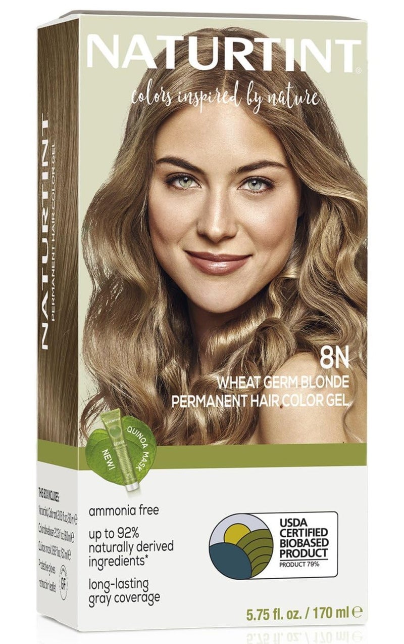 Naturtint 8N Wheat Germ Blonde Permanent Hair Color (Pack of 1), Ammonia Free, Vegan, Cruelty Free, up to 100% Gray Coverage, Long Lasting Results (Packaging may vary) - Image 1