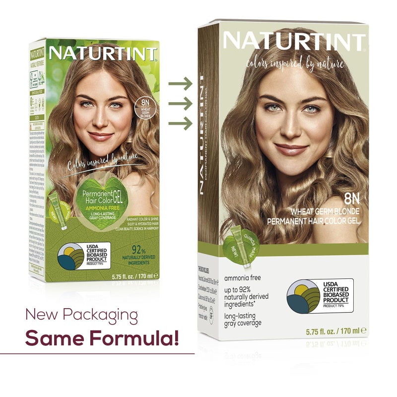 Naturtint 8N Wheat Germ Blonde Permanent Hair Color (Pack of 1), Ammonia Free, Vegan, Cruelty Free, up to 100% Gray Coverage, Long Lasting Results (Packaging may vary) - Image 2