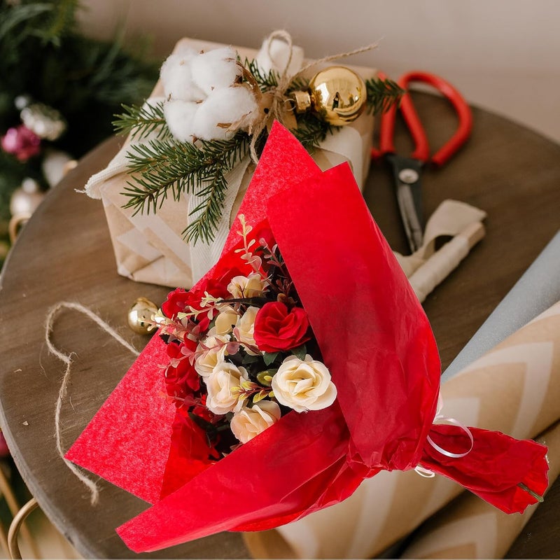 HAPINARY Red Bouquet Wrapping Paper for Flowers 120 Sheets Floral Packing Material Flower Paper Wrappers Bouquet Wrap Material for Packaging - Image 4