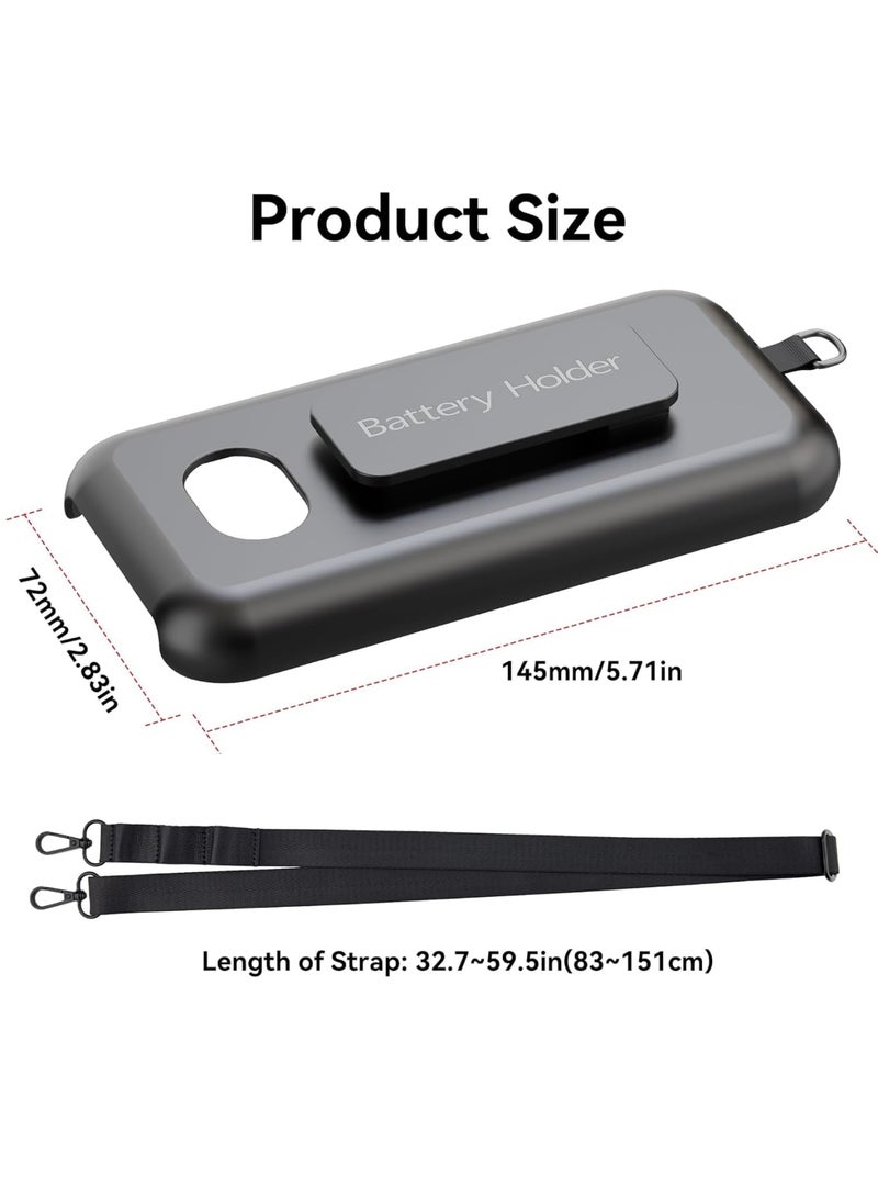 SYOSI Battery Case for Vision Pro, Portable Battery Cover with Belt Clip and Shoulder Strap, Rugged Battery Holder for VR Headset Accessory, Protective Carrying Pouch, No Battery (White) - Image 2