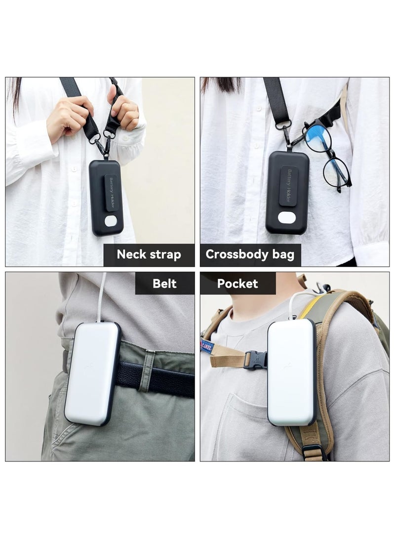 SYOSI Battery Case for Vision Pro, Portable Battery Cover with Belt Clip and Shoulder Strap, Rugged Battery Holder for VR Headset Accessory, Protective Carrying Pouch, No Battery (White) - Image 4