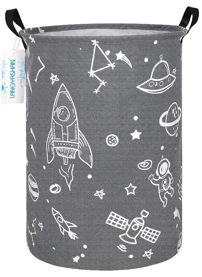 LANGYASHAN - LANGYASHAN Storage Bin, Canvas Fabric Collapsible Organizer Basket for Laundry Hamper,Toy Bins,Gift Baskets, Bedroom, Clothes,Baby Nursery (Space Universe) - Image 1