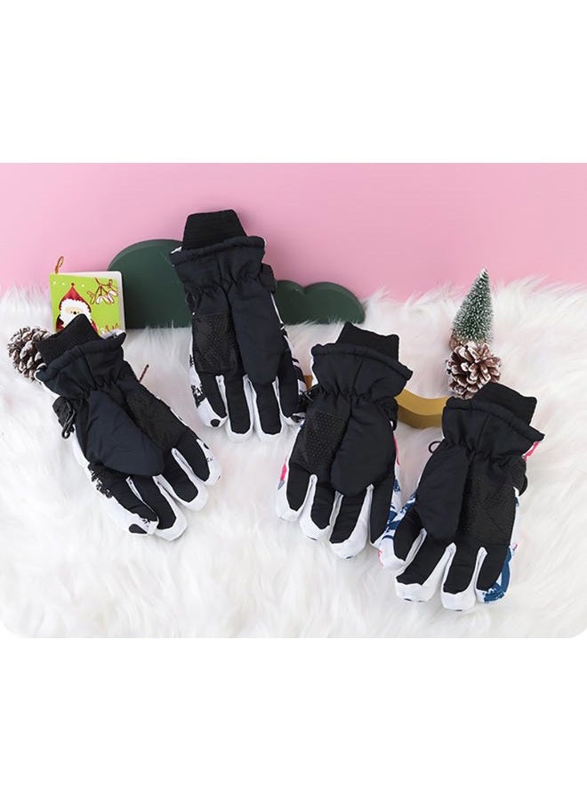 CXQRR Kids Snow Gloves for Boys Girls 6-9T, Winter Ski Gloves Warmer Windproof Cycling Mittens for Cold Weather, Graffiti a, 6-9 Years - Image 3