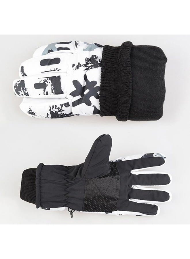 CXQRR Kids Snow Gloves for Boys Girls 6-9T, Winter Ski Gloves Warmer Windproof Cycling Mittens for Cold Weather, Graffiti a, 6-9 Years - Image 2