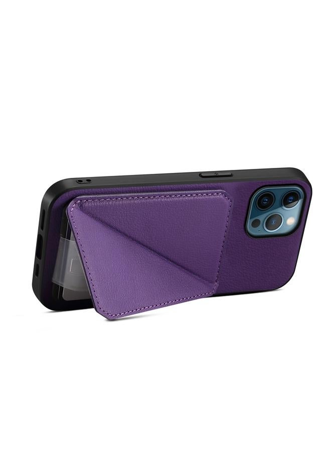 Zaboon Case For iPhone 12 Pro D04 Calf Texture Dual Card Slot Holder Phone Case - Image 4