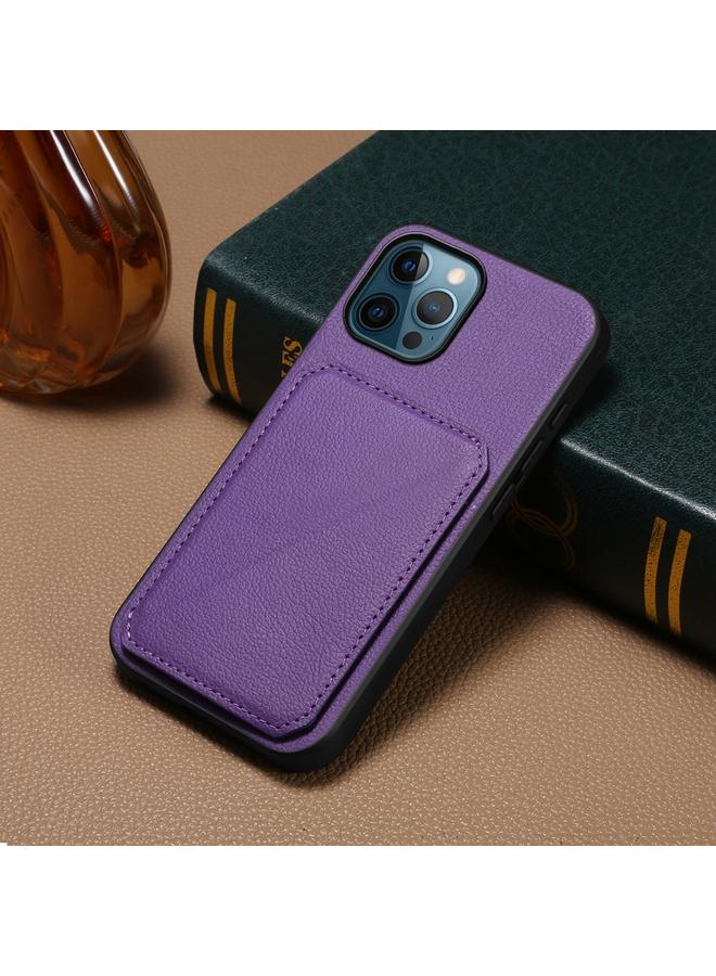 Zaboon Case For iPhone 12 Pro D04 Calf Texture Dual Card Slot Holder Phone Case - Image 2