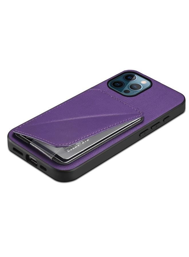 Zaboon Case For iPhone 12 Pro D04 Calf Texture Dual Card Slot Holder Phone Case - Image 5