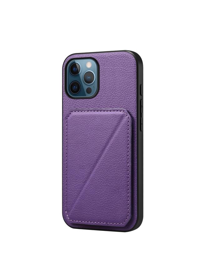 Zaboon Case For iPhone 12 Pro D04 Calf Texture Dual Card Slot Holder Phone Case - Image 1