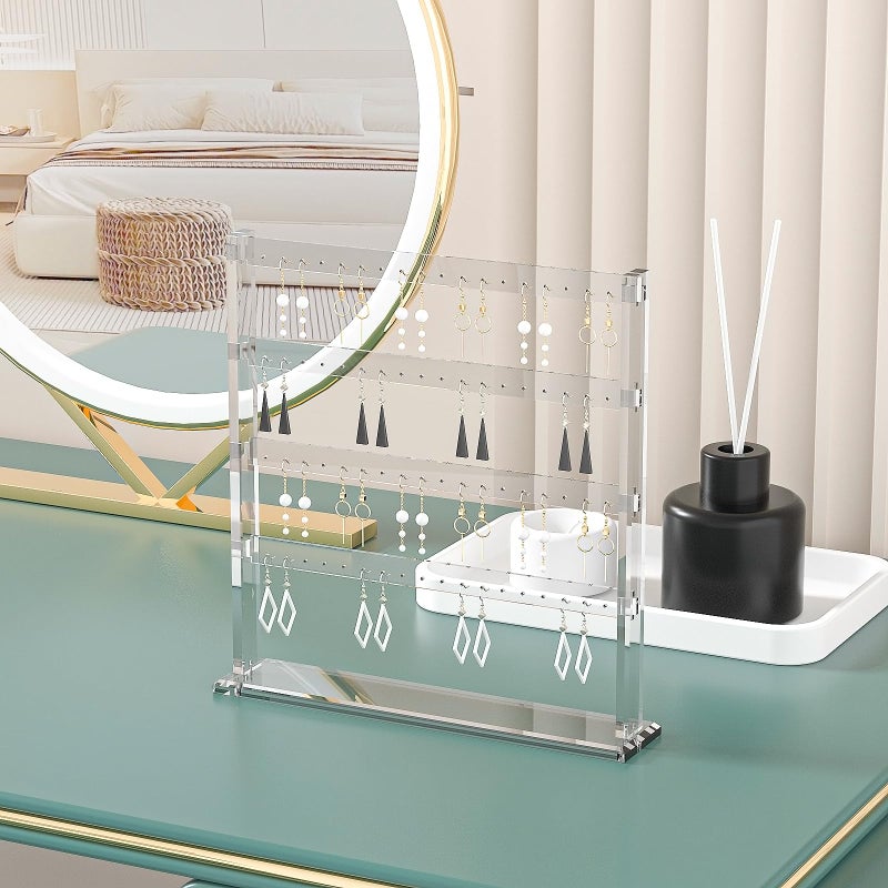 Coward Acrylic Earring Holder Stand, Tabletop Earring Jewelry Easel Display, Earring Jewelry Holder Organizer for Home Use or Store Selling Show (4layer) - Image 3