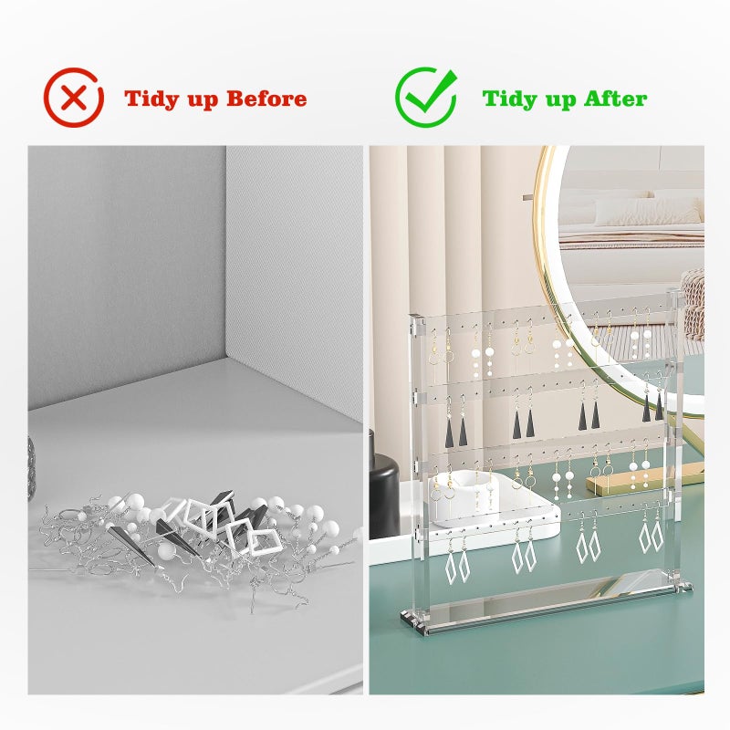 Coward Acrylic Earring Holder Stand, Tabletop Earring Jewelry Easel Display, Earring Jewelry Holder Organizer for Home Use or Store Selling Show (4layer) - Image 5