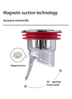 KASTWAVE Shower Bathroom Kitchen Floor Drain Anti-backflow one-Way Drain Valve Under The Water Pipe core Magnetic Drain Plug Oversized (1.3-1.7 inch Hole)  - Image 4
