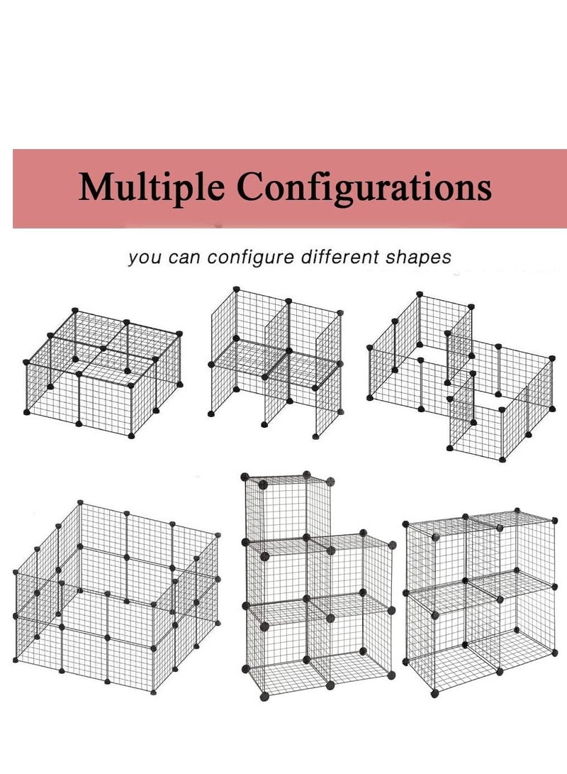 Pet Playpen DIY Small Animal Cage for Indoor Outdoor Use Small Pets Portable Foldable Storage Stackable Shelf(37 Panels) - Image 2