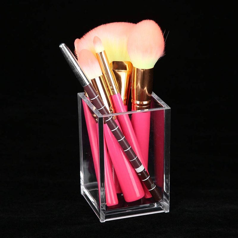 Mavis Laven MAVIS LAVEN Large Brushes Storage Acrylic Makeup Brush Organizer Nail Pen Organizer Case Single 1 Compartment Transparent Cosmetics  - Image 4