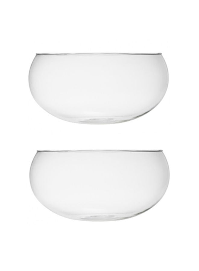 لاف طقم سلطانية زجاجية من قطعتين شفاف سعة 620 مل - Image 2