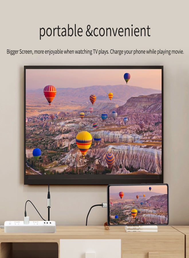 ميراسكرين كابل MiraScreen TC02 من النوع C إلى فيديو عالي الدقة، كابل USB C إلى تلفزيون عالي الدقة، يدعم خاصية عكس الشاشة بدقة 4K فائقة الوضوح، يعمل عبر منفذ USB، متوافق مع MacBook Pro 2020/2019، iPad Pro، MacBook Air 2020، Chromebook Pixel، Samsung S20، Huawei Mate 30 - Image 2