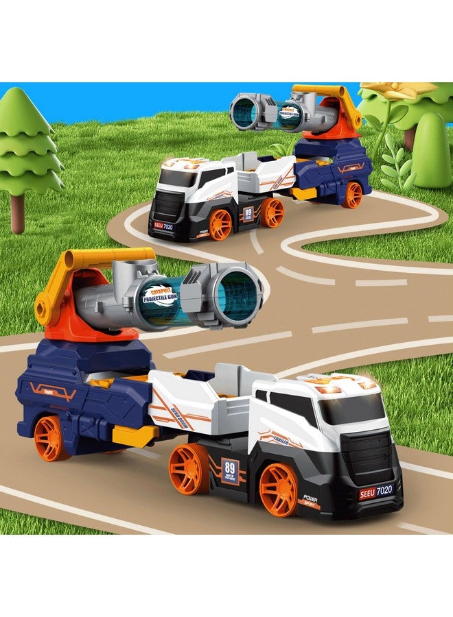 Dwi Dowellin Truck Toys for Kids, 28" Large Car Toys Include 4 Racing Cars+6 Ball, with Light & Sounds, Eejection&Shooting Transport Cars Toy, Gifts for Boys Girls 3 4 5 6 7 8 Year Old - Image 5
