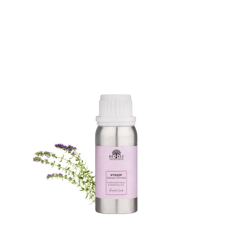 Devinez Hyssop Essential Oil (100ml) - 100% Pure & Natural (Hyssopus Officinalis) in Aluminum Bottle for Diffusers, Spiritual Meditation, Respiratory Comfort & Cleansing - Fresh Camphorous Aroma - Image 3