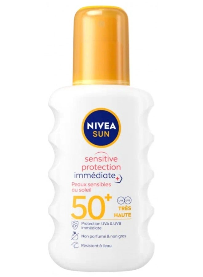 Nivea Sun Sensitive Protection Immédiate Spray SPF50+ 200 ml - Image 1