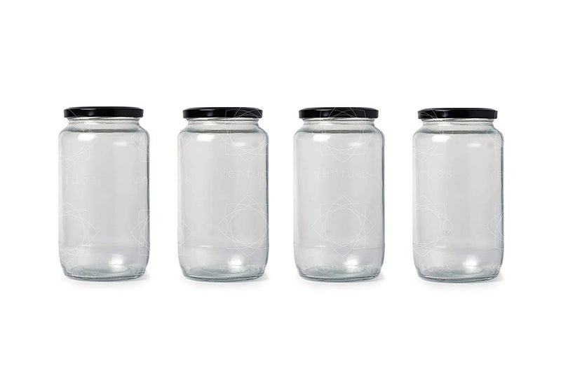 C V Glass Container 1000ml Set of 6 Multicolour - Image 2