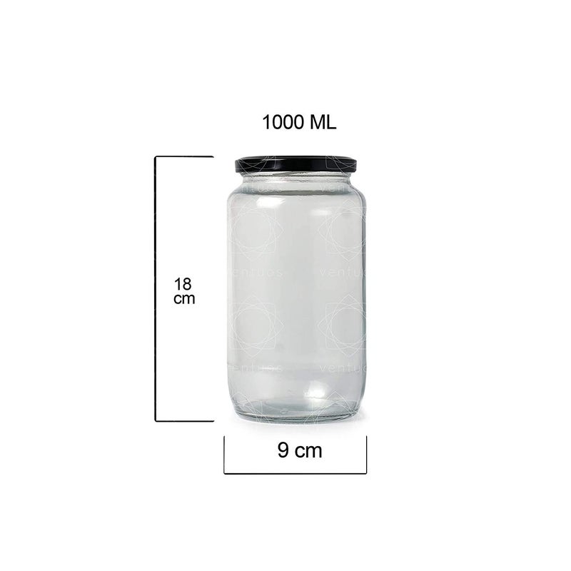 C V Glass Container 1000ml Set of 6 Multicolour - Image 3