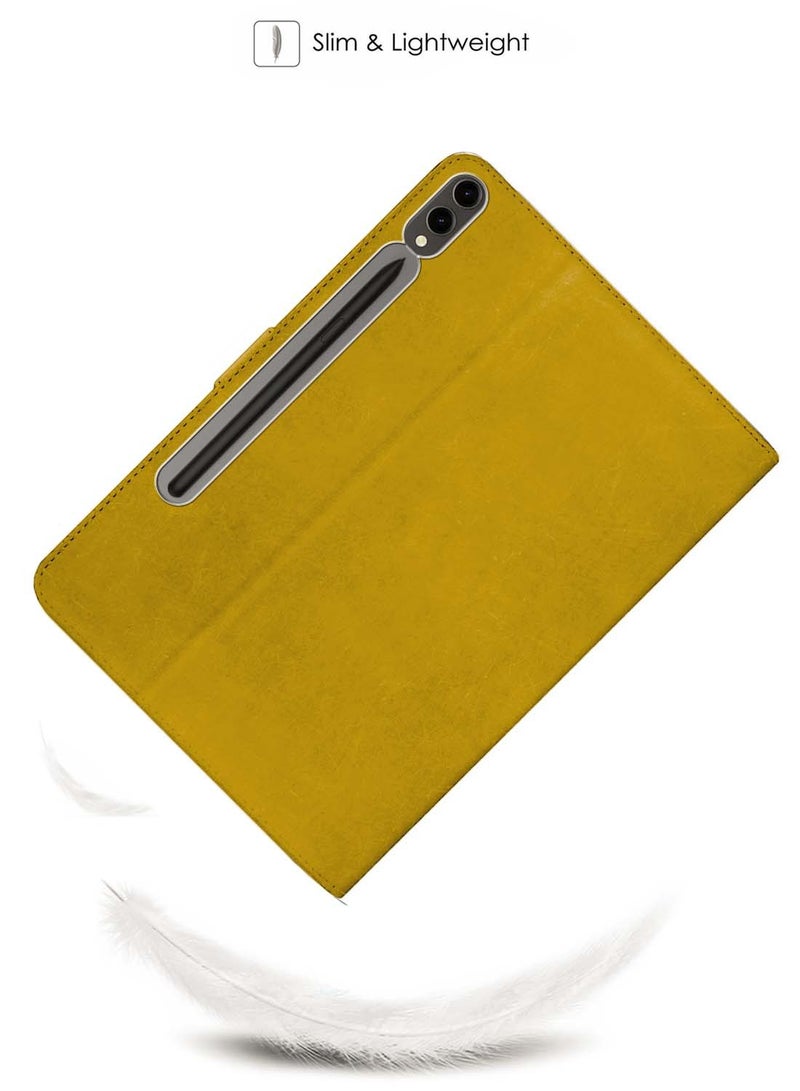 Wtech Samsung Galaxy Tab S10+ / S10 Plus 5G 2024 (12.4 inch) X820 X826B WTech PU Leather Magnetic Closure Flip Case Cover - Light Brown - Image 3