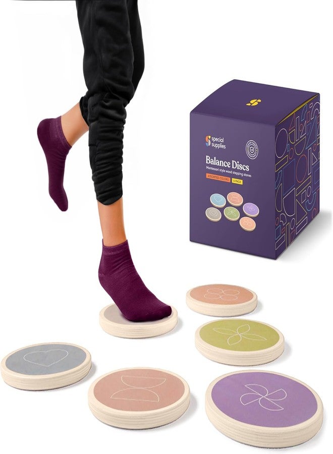 Special Supplies Balance Stepping Stones for Kids, 6 Pc. Set, Sensory Early Learning Montessori Toys, Obstacle Course for Balance and Coordination, Non-Slip game for kids - Image 1