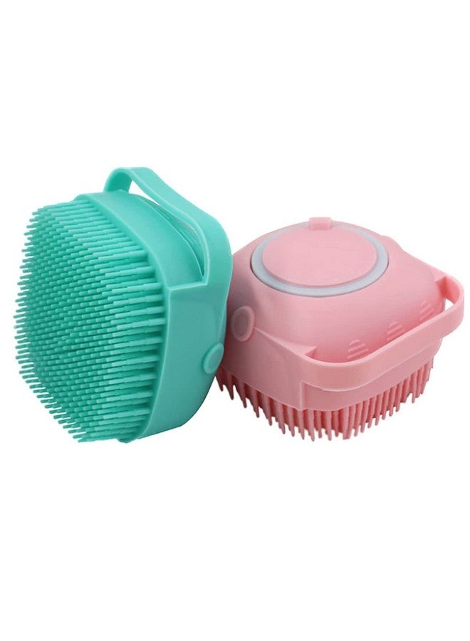 GION Skin Massage Brush Bath Bathroom Accessories Silicone Massage Bath Brush Hair Scalp & Bathing Brush with Shampoo Dispenser (1Pcs) - Image 1