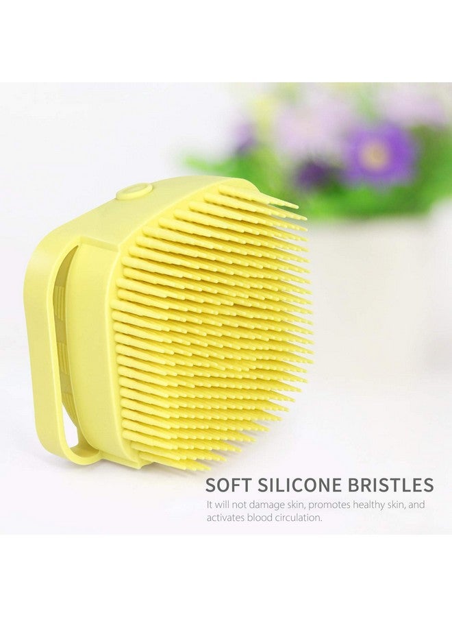GION Skin Massage Brush Bath Bathroom Accessories Silicone Massage Bath Brush Hair Scalp & Bathing Brush with Shampoo Dispenser (1Pcs) - Image 4
