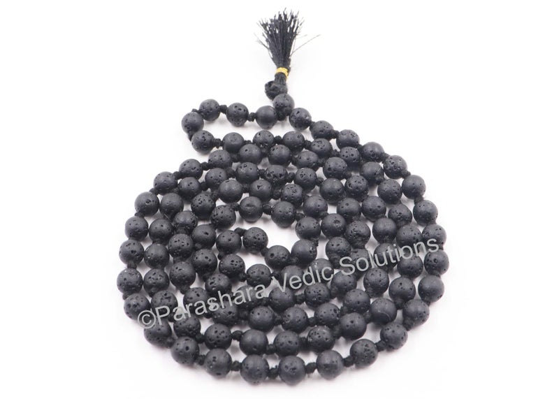 ARKAM Lava Mala Certified/Jwalamukhi Maala/Original Lawa Rosary (Size: 6mm, Length: 32 inches, Beads: 108+1) - Image 3