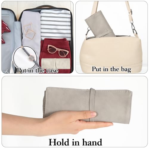Lnngub Makeup Brush Organizer Roll-Up PU Leather 14 Slot Travel Makeup Brush Case for Women - Image 5