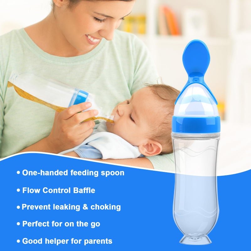 WAJIAYON Food Feeder Baby Fruit Feeder Pacifier (3 Pcs) with 6 Different Sized Silicone Pacifiers 2 PCS Silicone Babies Food Dispensing Spoon 90ML with 2 Baby Spoons Bottle Brush Pacifier Clip - Image 3