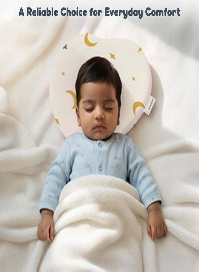 ADMIRAE Premium Heart Shaped Head Memory Foam Pillow, Head Corrector Pillow, 100% Cotton Cover | Perfect for Little Kids Boys and Girls | 23 x 23 x 4cm - Moon and Star Print - Image 4