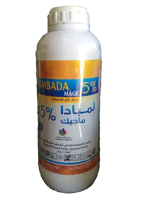 Lambda Magic 5% (L) repels fleas, flies, ants, cockroaches, sucking and rodent pests