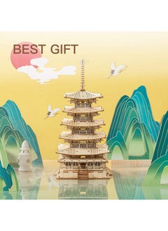 Rolife Wood Model Kits For Adults To Build 3D Puzzles Diy Five Storied Pagoda Birthday Unique Gifts For Friends Or Family  - Image 4