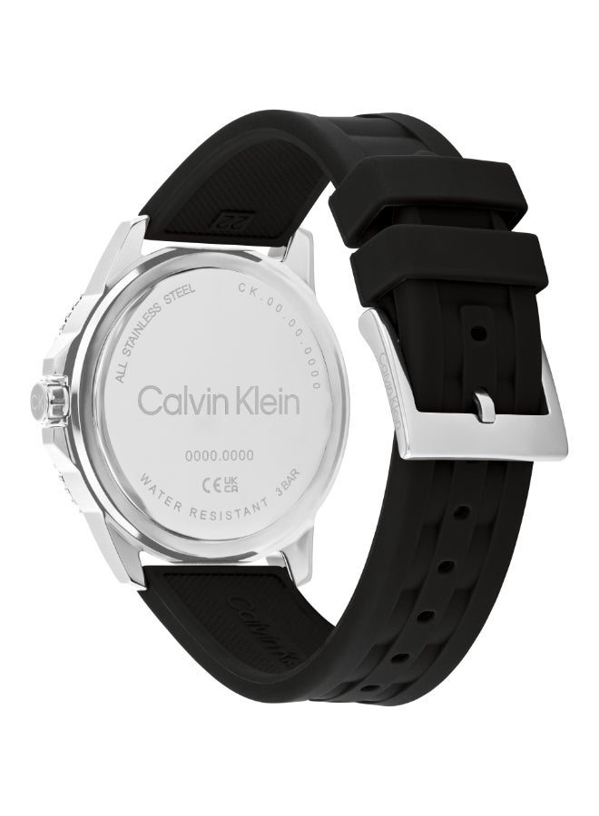 CALVIN KLEIN Men's Analog Round Shape Silicone Wrist Watch 25200386 - 44 Mm - Image 3