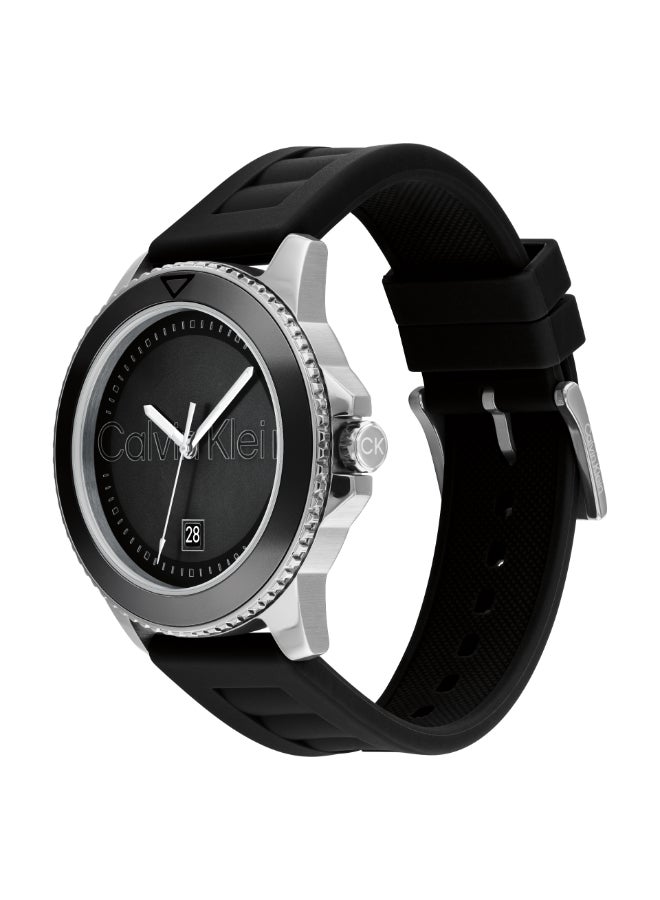 CALVIN KLEIN Men's Analog Round Shape Silicone Wrist Watch 25200386 - 44 Mm - Image 1