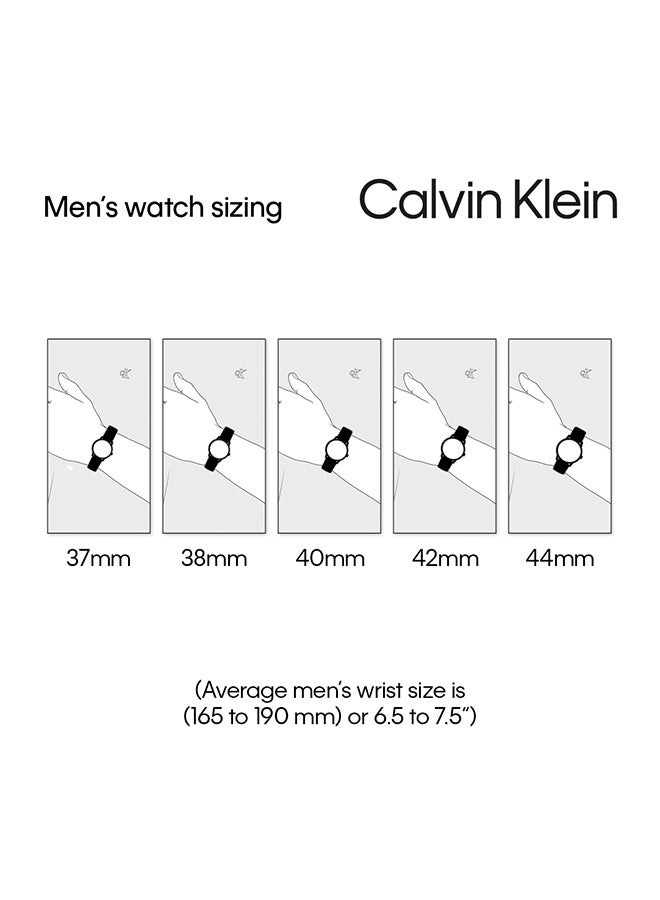 CALVIN KLEIN ساعة يد سيليكون دائرية تناظرية للرجال 25200386 - 44 مم - Image 5