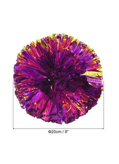 PATIKIL Cheerleading Pom Poms, 4 Pack PET Cheer Pom with Finger Holes for Sport Game Team Spirit Fun Dance Stage Events, Purple Golden  - Image 2