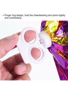 PATIKIL Cheerleading Pom Poms, 4 Pack PET Cheer Pom with Finger Holes for Sport Game Team Spirit Fun Dance Stage Events, Purple Golden  - Image 4