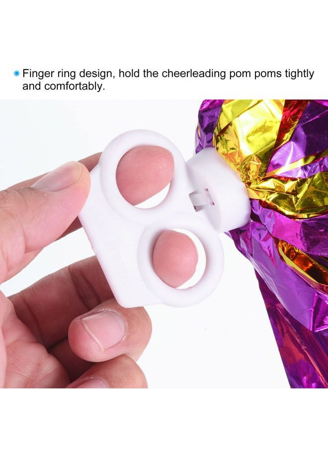 PATIKIL Cheerleading Pom Poms, 4 Pack PET Cheer Pom with Finger Holes for Sport Game Team Spirit Fun Dance Stage Events, Purple Golden  - Image 4