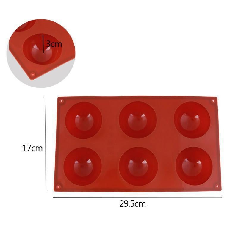 6 Even 8 Even 15 Even 24 Even Large Semicircular Chocolate Mousse Cake Mold Small Semicircular Hemispherical Silicone Mill - Image 5
