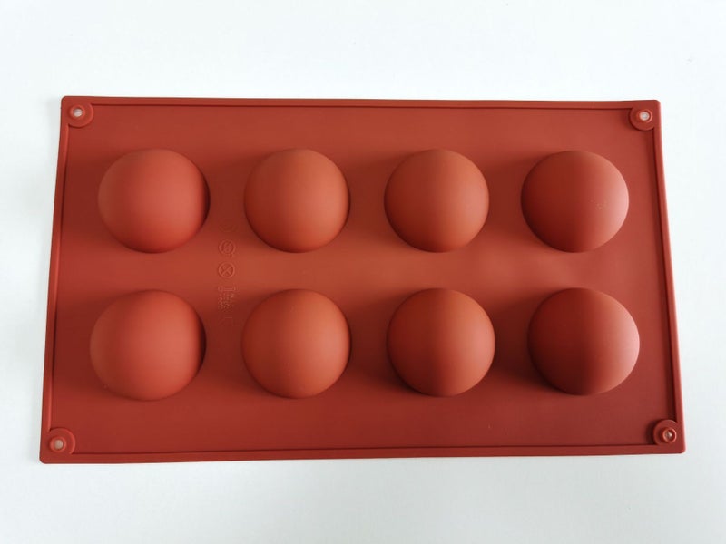 6 Even 8 Even 15 Even 24 Even Large Semicircular Chocolate Mousse Cake Mold Small Semicircular Hemispherical Silicone Mill - Image 1