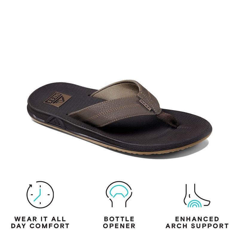 REEF Element TQT Mens Beach Flip Flop, Water Friendly, Arch Support, Brown, 9 - Image 2