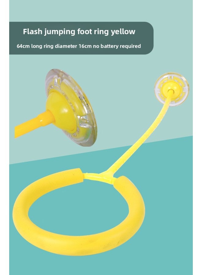 Household Children's Outdoor Sports Toys Flashing Barefoot Jumping Ring Sensory Training Equipment Sports Long High Jumping Toys-Color:Flash Foot Jumping Loop One Yellow  - Image 1