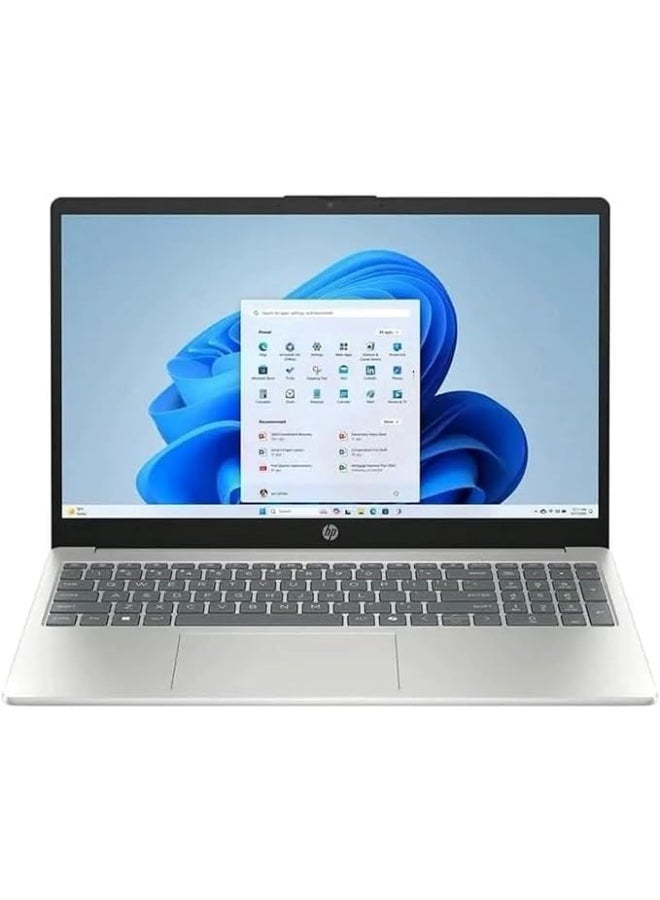 HP 15-FD0154WM Laptop, Intel Core Ultra 5-125H Processor, 15.6-inch FHD IPS Touchscreen Laptop, 8GB RAM, 512GB SSD, Integrated Intel Iris Xe Graphics, Windows 11 Home English Natural Silver - Image 1