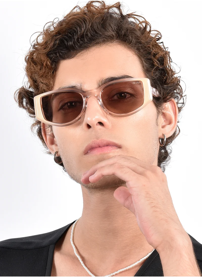 Woggles Red Pappy Alcove Peach Polarized Rectangle Sunglasses