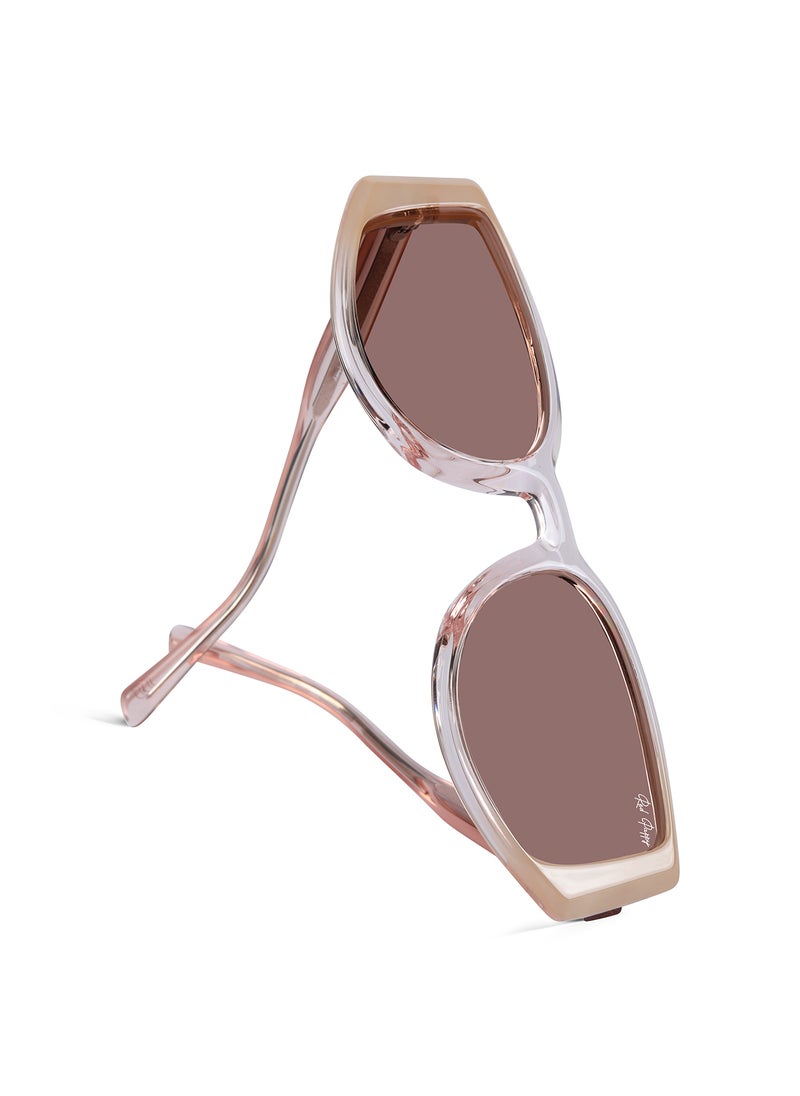 Woggles Red Pappy Alcove Peach Polarized Rectangle Sunglasses  - Image 5